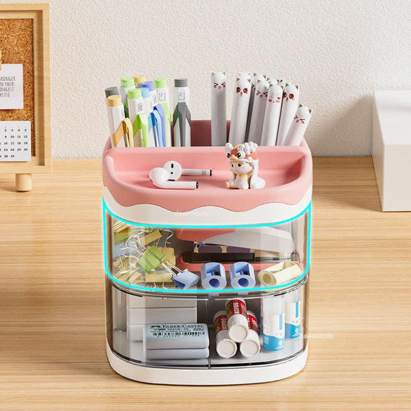 Pink Stationery Organizer - 2 Drawer - Desk Organizer