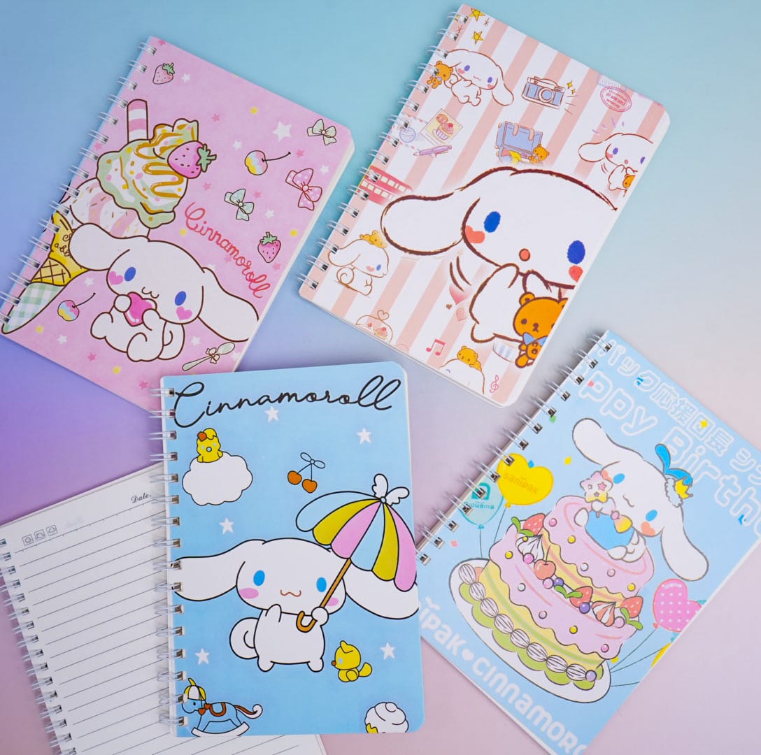 Happy Cinnamoroll Spiral Notebook / Journal ( 68 Lined Pages )