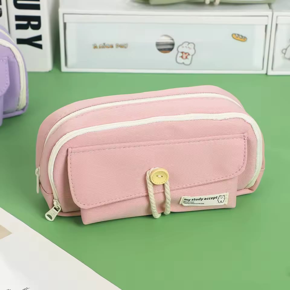 Study Hard Series Stationery Organizer Pink - Zipper Pouch