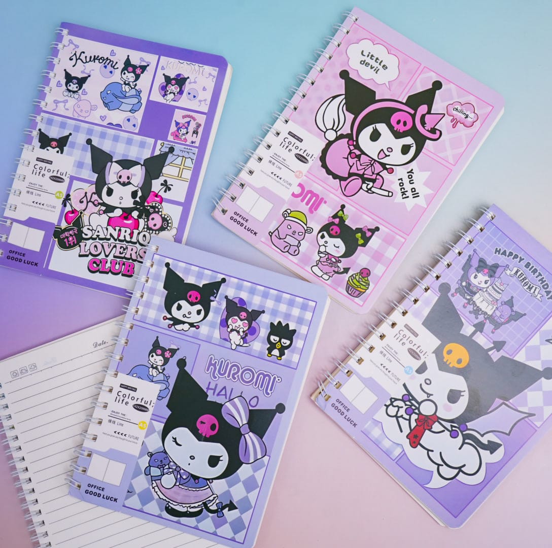 Kuromi Spiral Notebook / Journal ( 68 Lined Pages )