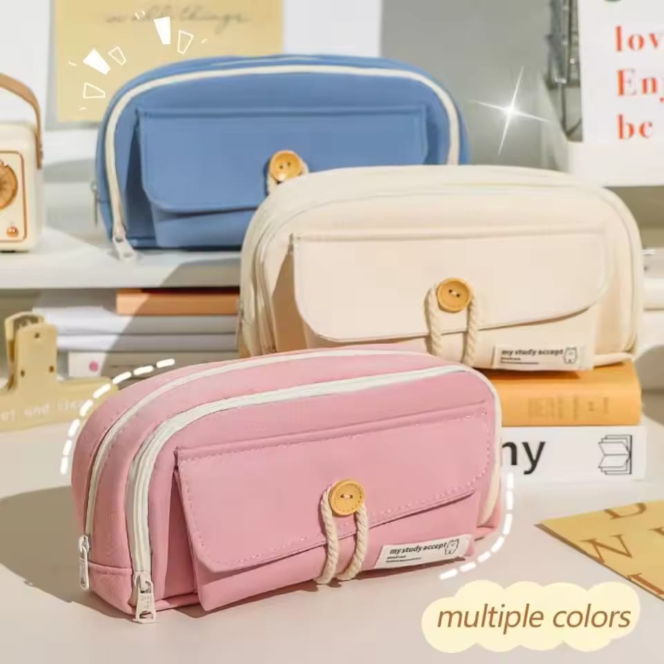Study Hard Series Stationery Organizer Pink - Zipper Pouch