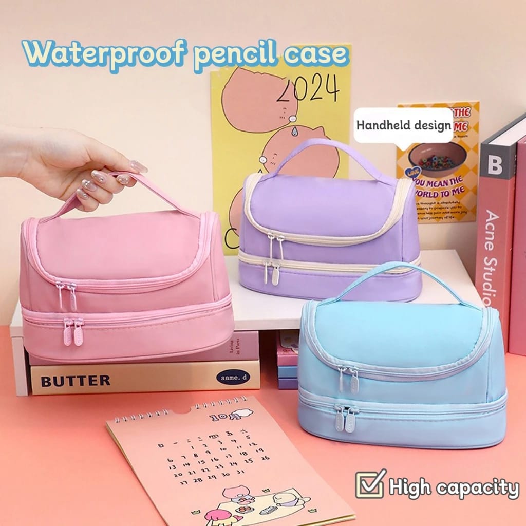Watercolor Turquoise Premium Large Capacity - Multifunctional Pouch