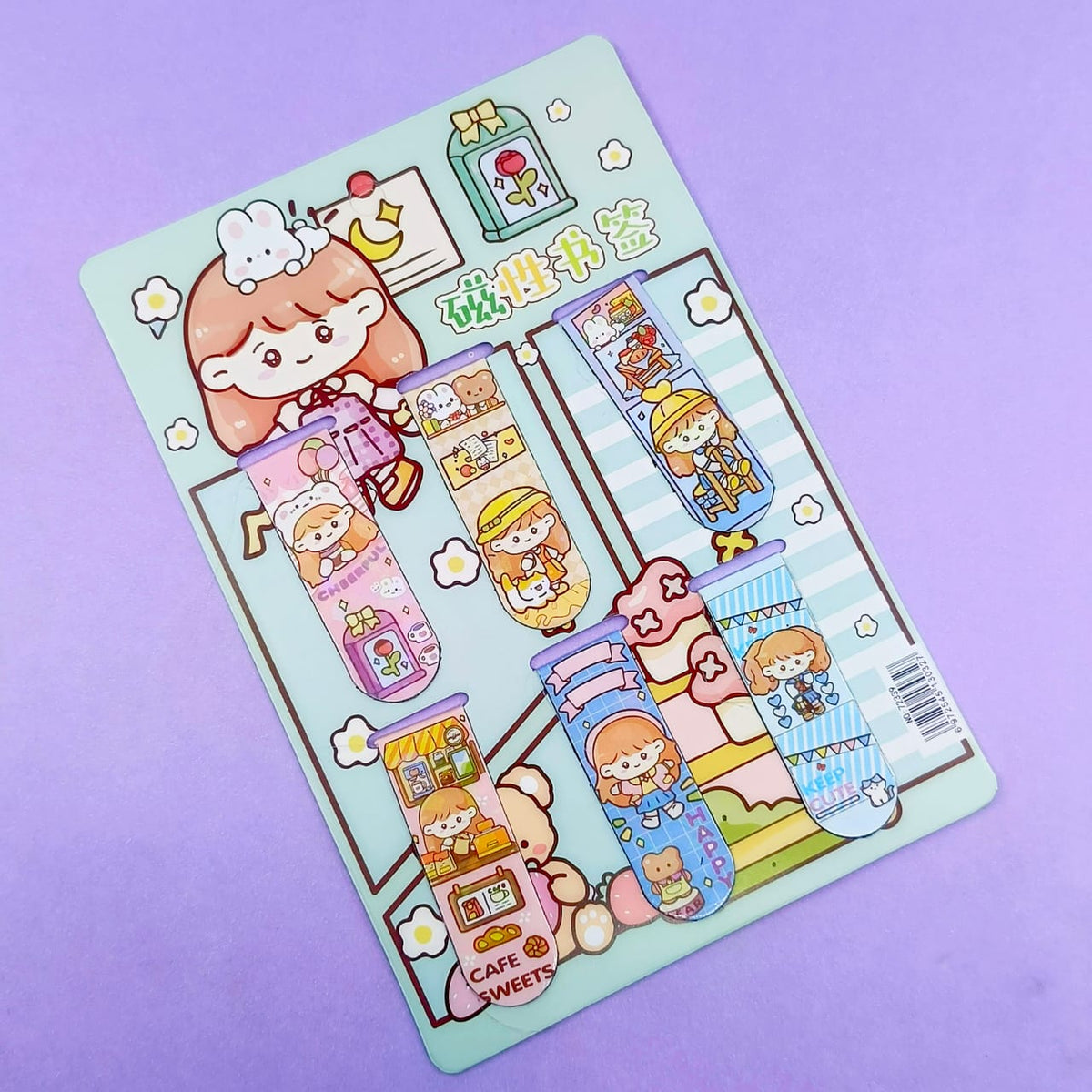 Kawai Girl Magnetic - Bookmark Set Of 6