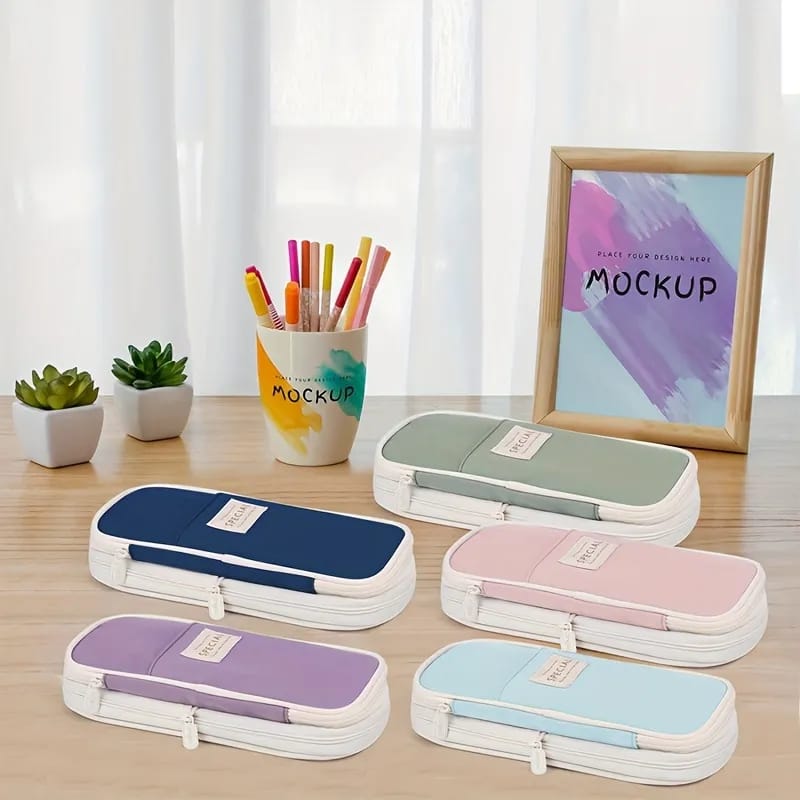 Macaron Color Stationery Organizer - Zipper Pouch