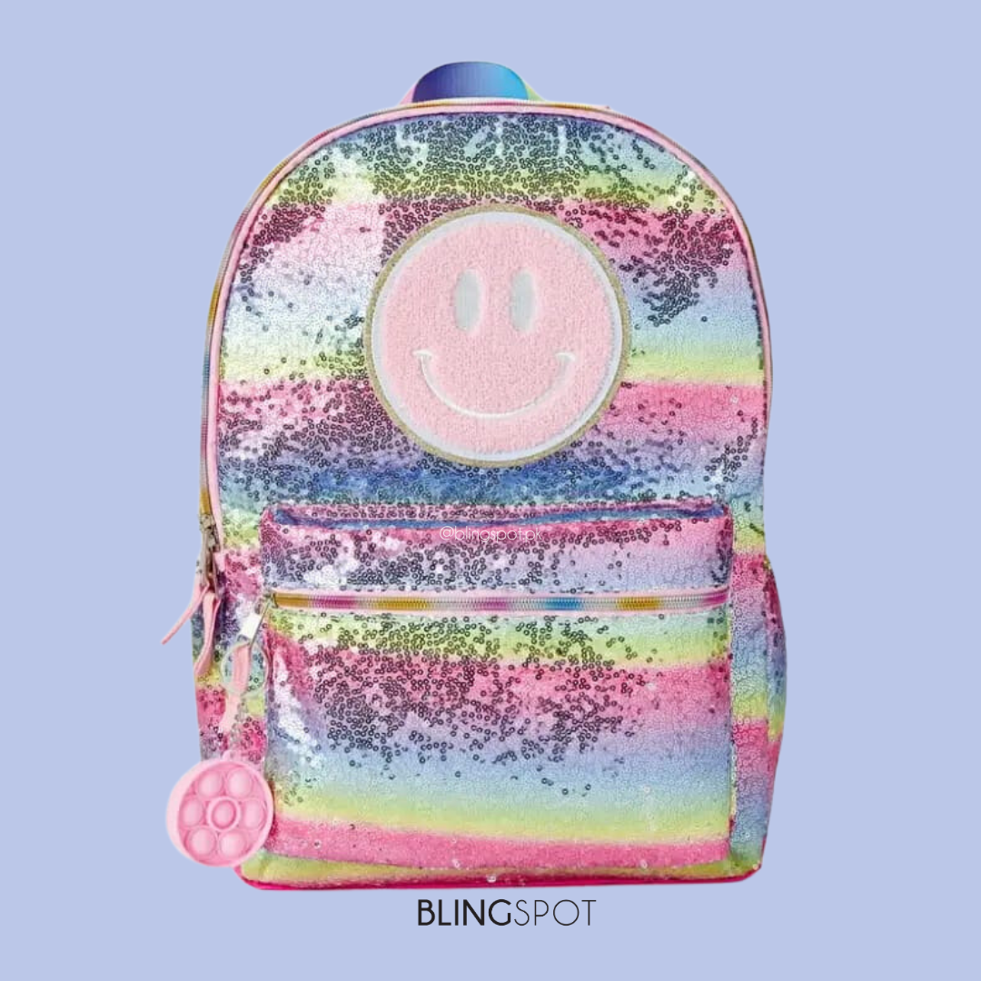 Smiley Rainbow Sequin - Backpack