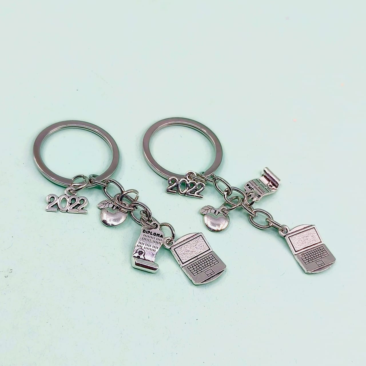 Back To Home Silver Charms  - Key Ring