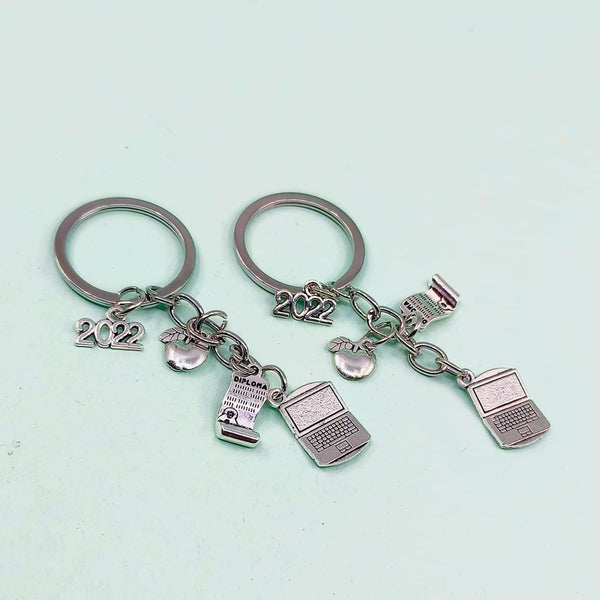 Back To Home Silver Charms  - Key Ring