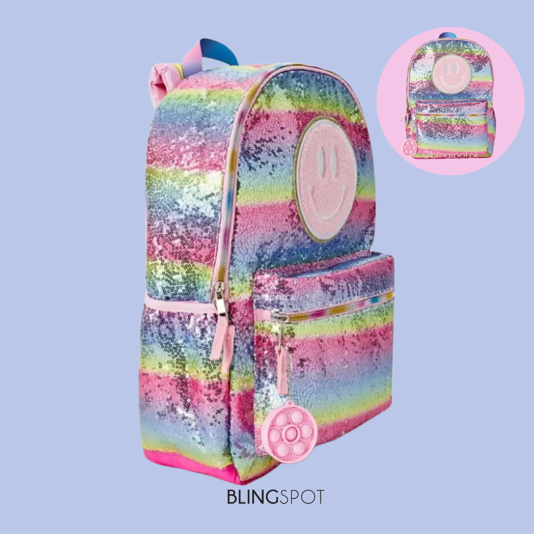 Smiley Rainbow Sequin - Backpack