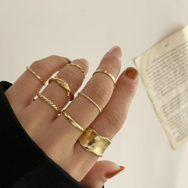 Gold Foil - Ring Set Of 8 Style 2
