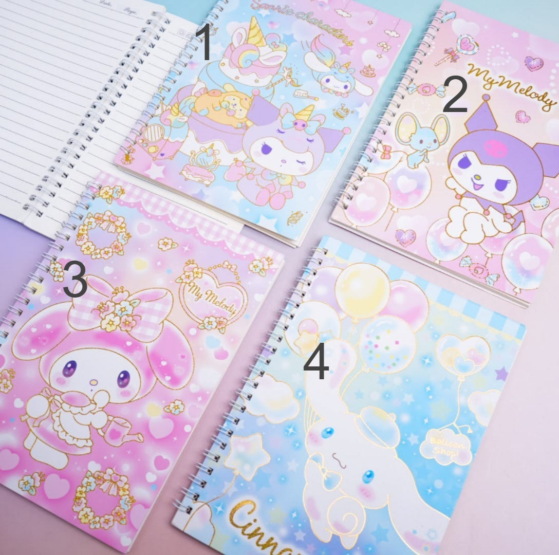 Sanrio Characters  Spiral Notebook / Journal ( 38  Lined Pages )