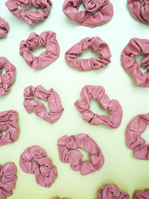 Leather Series Peach  - Hair Scrunchie