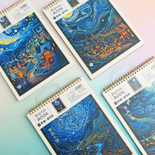 Vangogh Painting Gold Foiled - Sketch Book 2