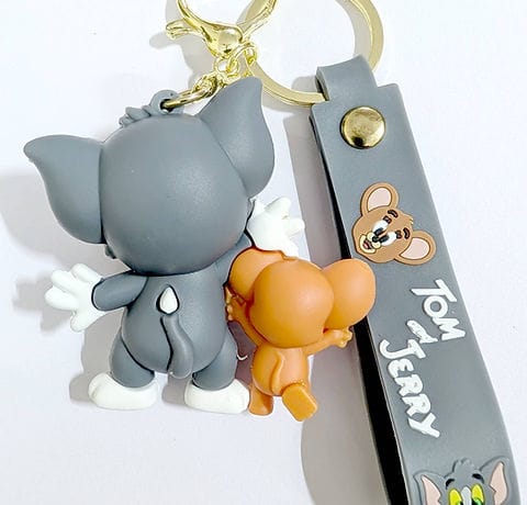 Tom &amp; Jerry  Gold - Key Ring Style 4
