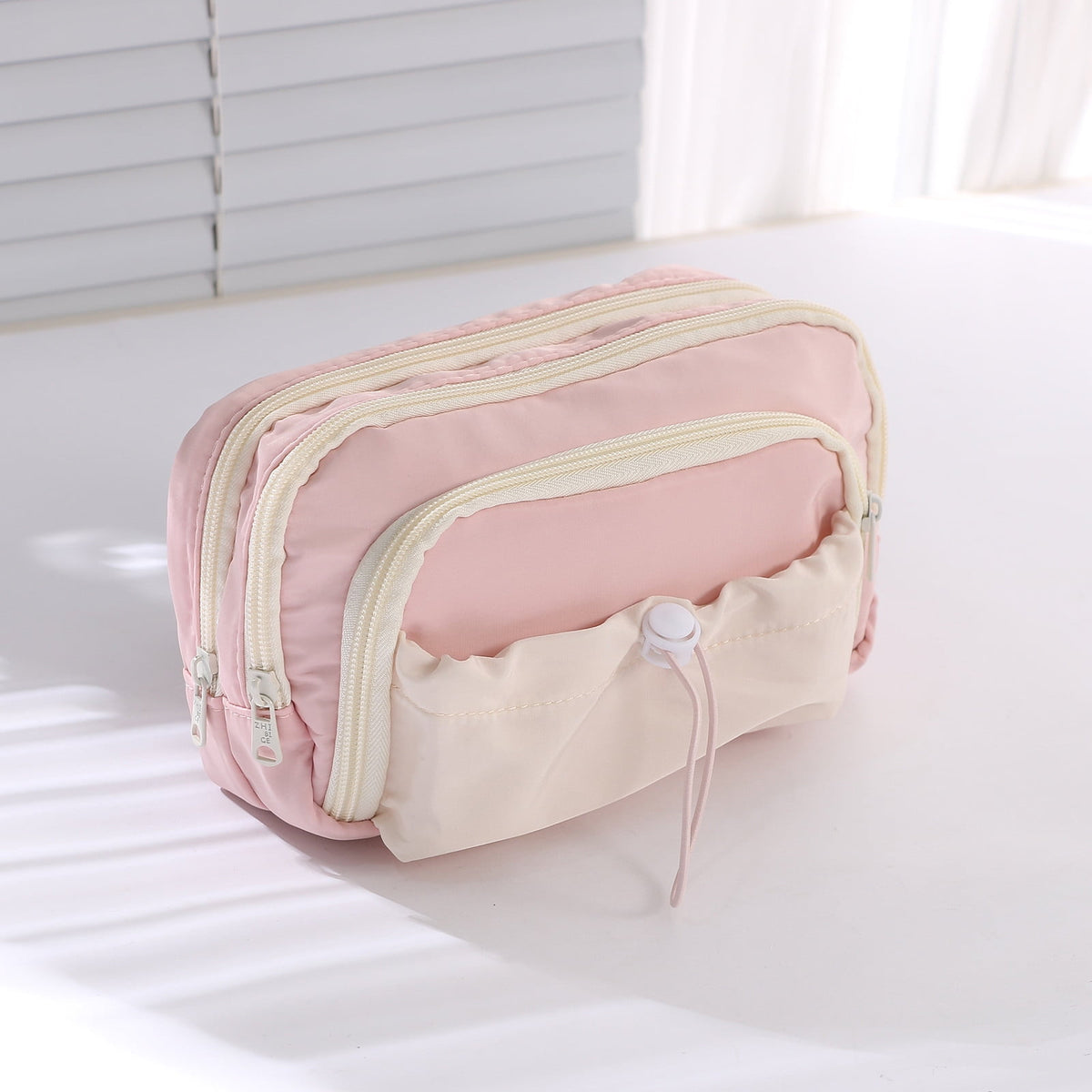 Pink  Large Capacity - 3 Zip Pouch