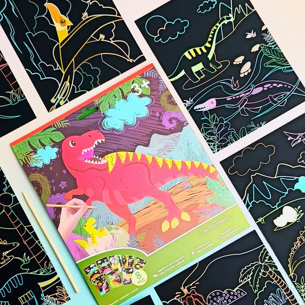 Dino World - Scratch Card Set Of 8