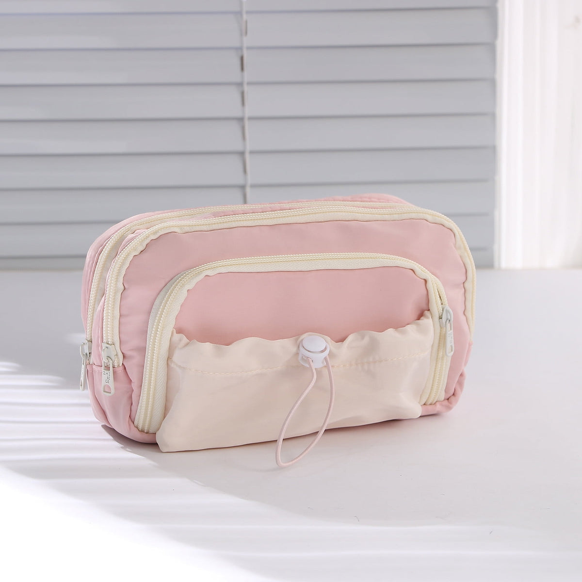Pink  Large Capacity - 3 Zip Pouch