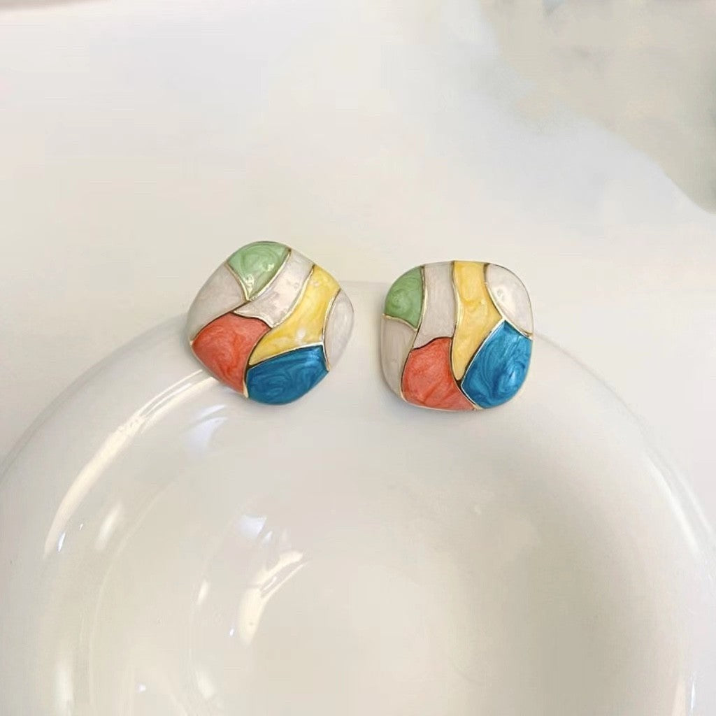 Square Watercolor - Earrings