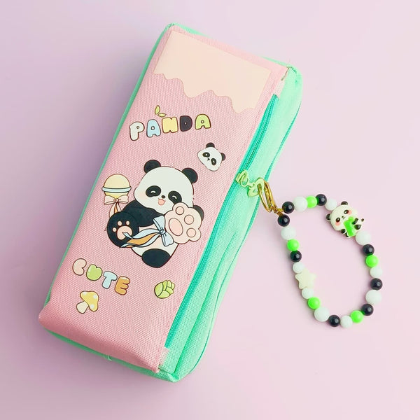 Cute Panda Beads Zipper - Large Pouch
