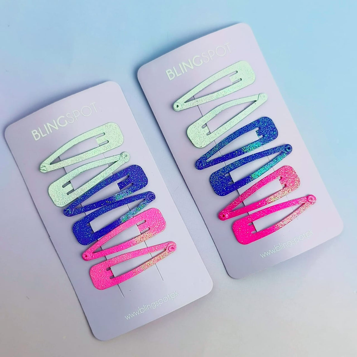 Colored  Shiny Snap Clips - Hair Clip Set Of 4 - Style 2