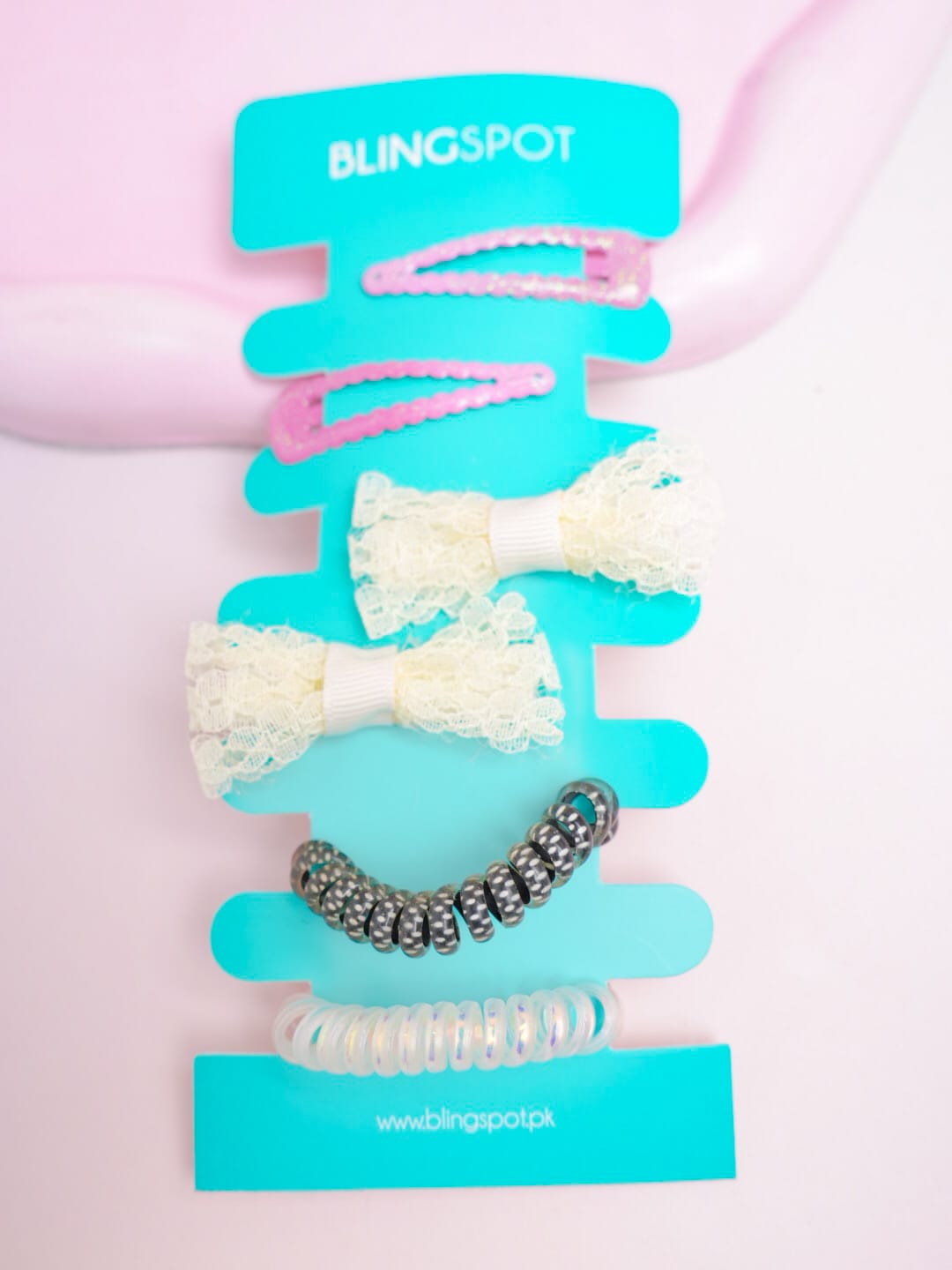 Pastel Bow Clips &amp; Hair Ties - Hair Accessories Style 6