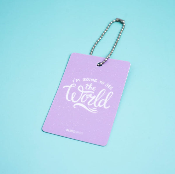 I'm Going To See The World Lilac -  Luggage Tag