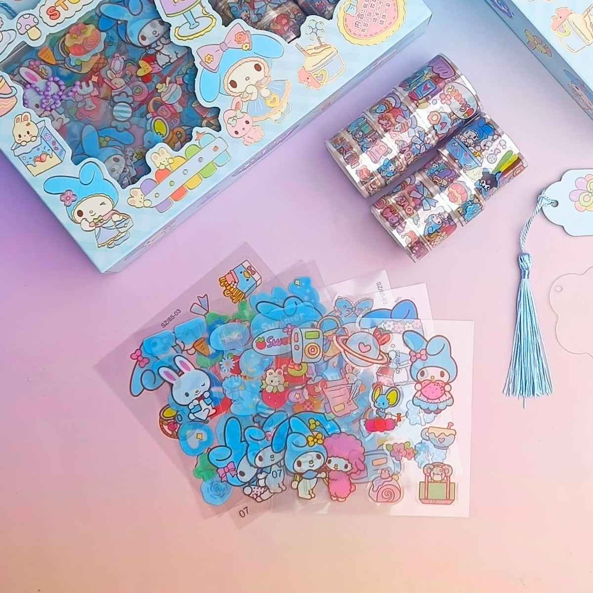 My Melody Washi Tape &amp; Stickers Diy Keychain Box - Style 3