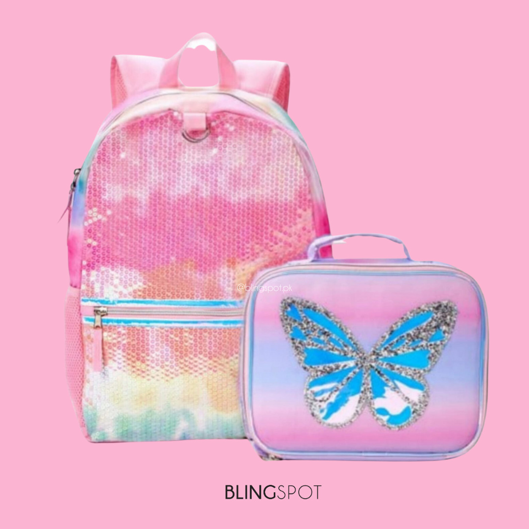 Sparkly Butterfly Backpack Set - Style 2