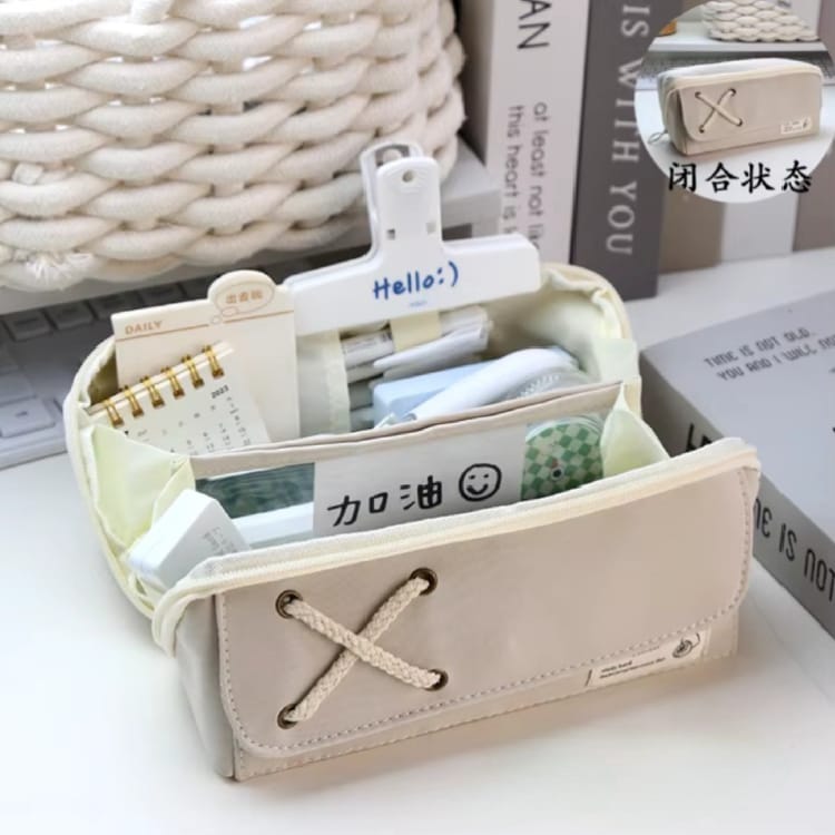 Basic Beige Stationery Organizer Large - Pouch