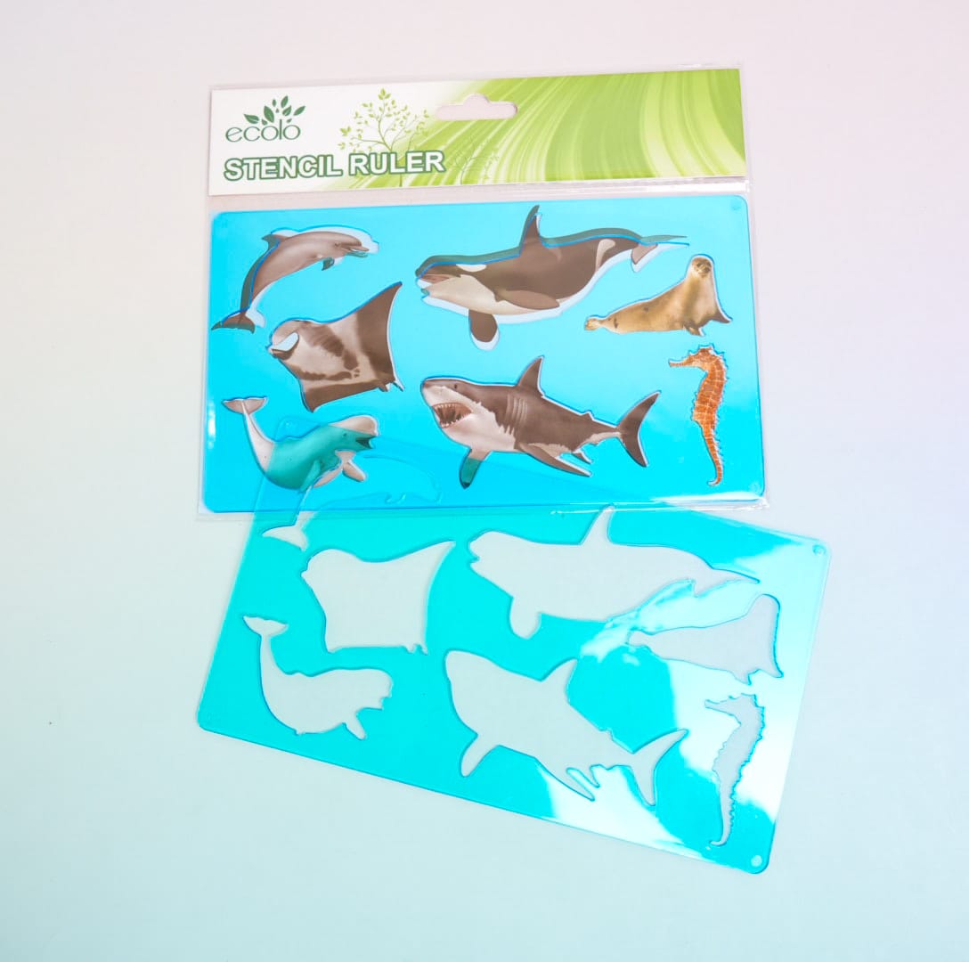 Sea Animals  - Stencil Writing Ruler