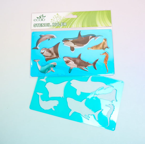 Sea Animals  - Stencil Writing Ruler