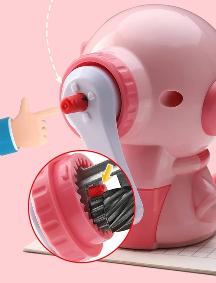 Space Travel Astronaut Pink - Rotary Pencil Sharpener