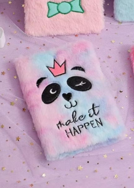 Make it happen Rainbow Panda - Fluffy Journal