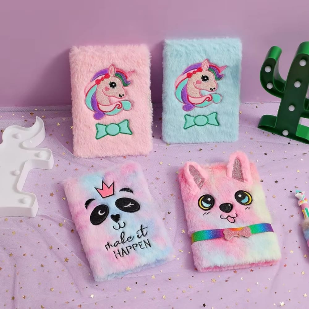 Make it happen Rainbow Panda - Fluffy Journal