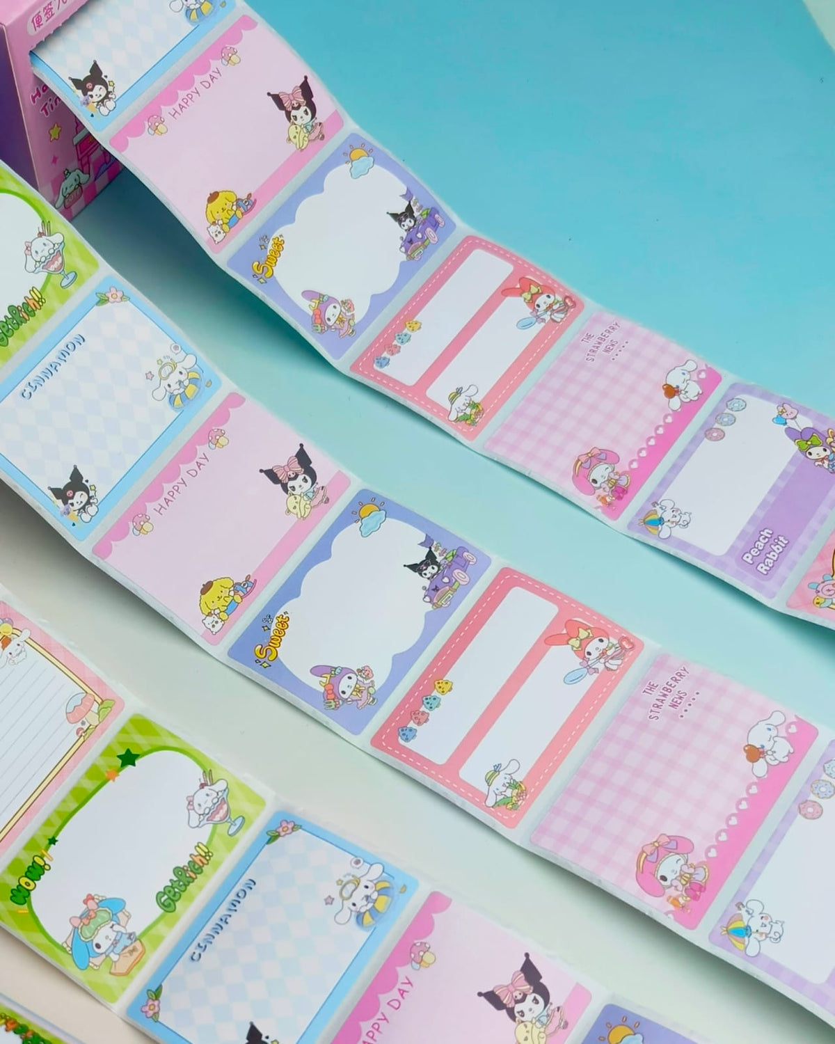 Sanrio Characters  Post It Notes  - Sticker Roll Box