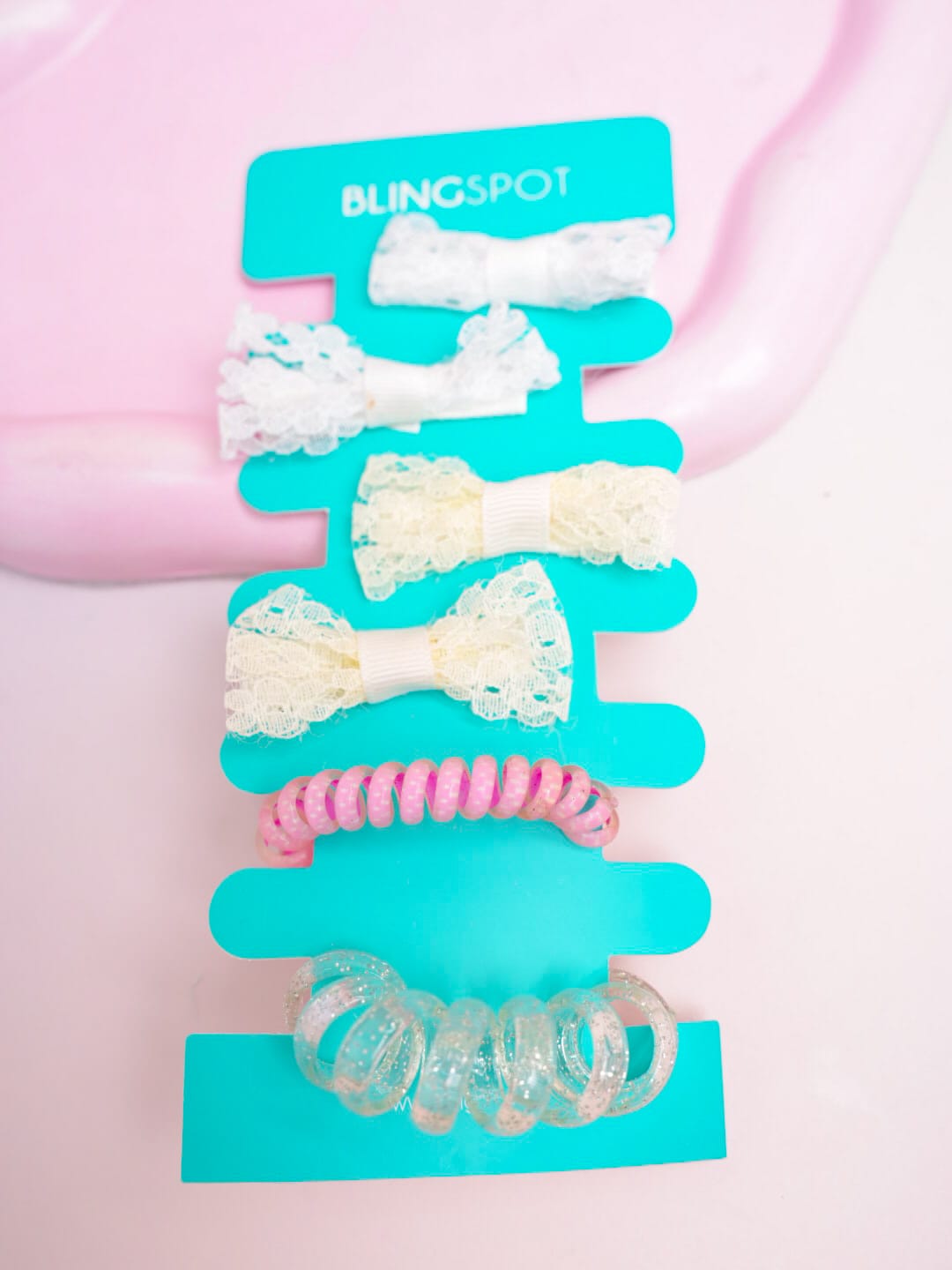 Pastel Bow Clips &amp; Hair Ties - Hair Accessories Style 3