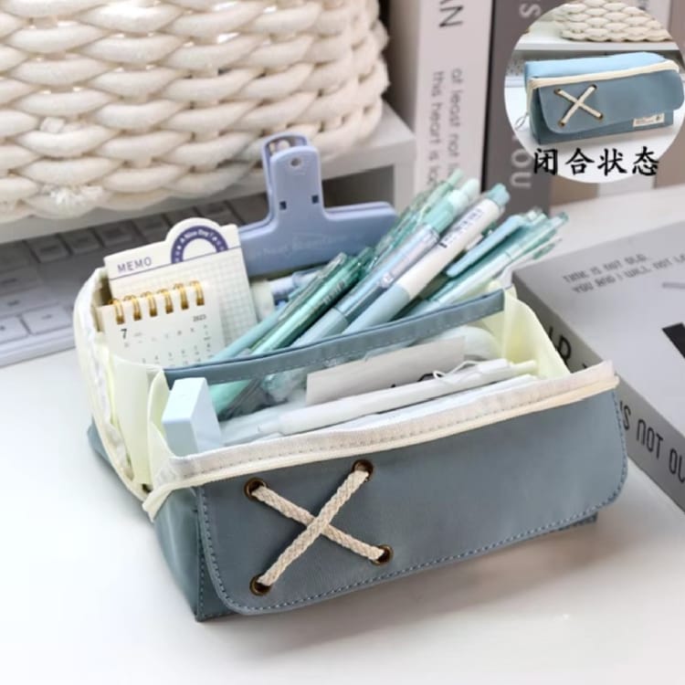 Basic Blue Stationery Organizer Large - Pouch