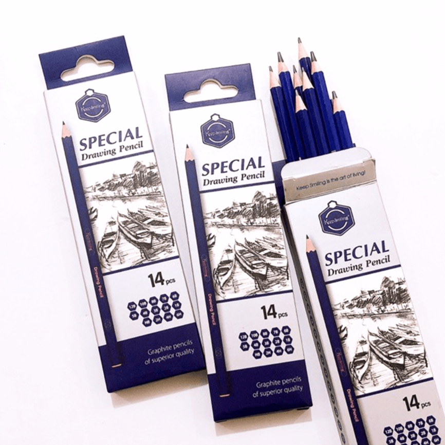 Best Quality 14pcs/set Professional Sketching Graphite Pencils Set