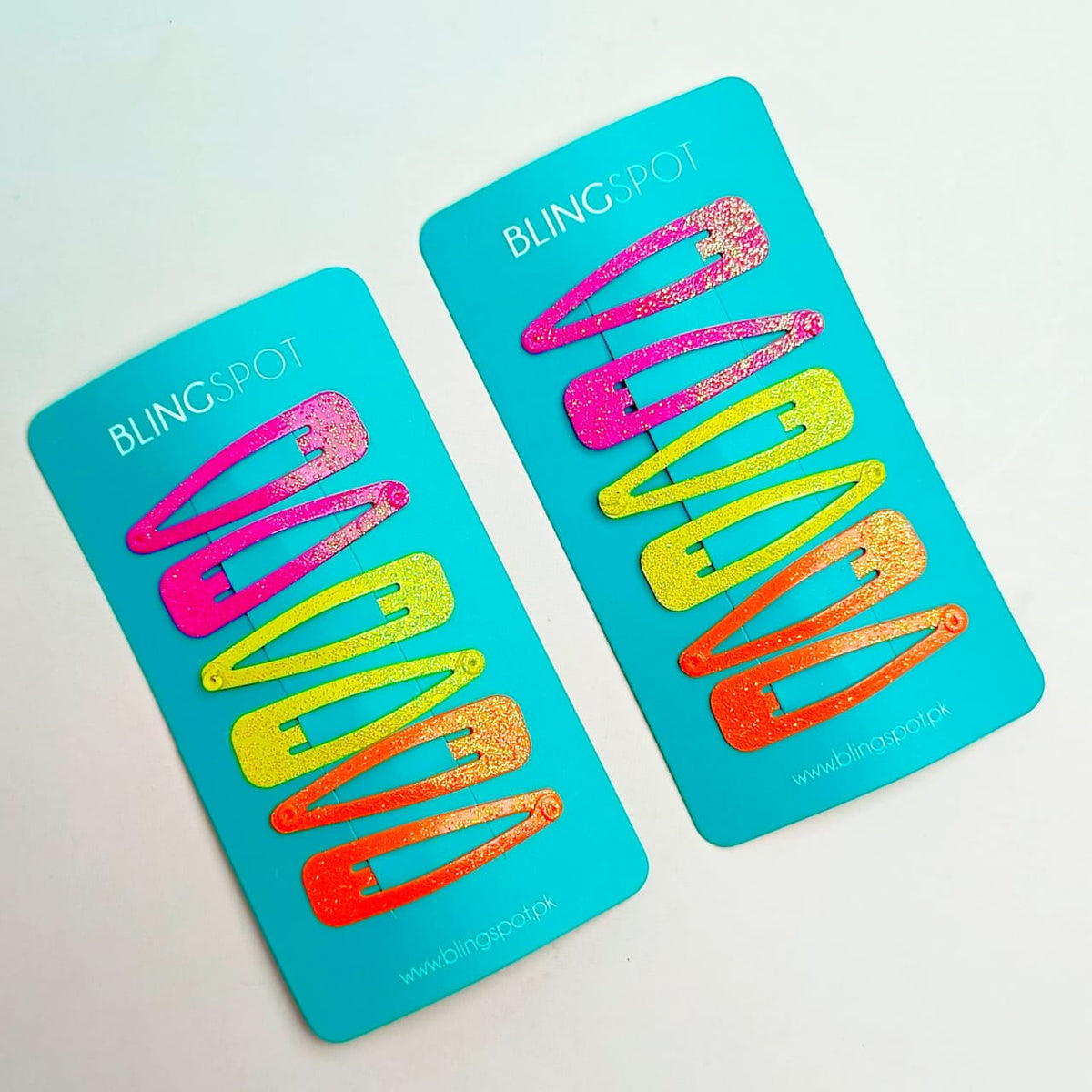 Colored Shiny Snap Clips - Hair Clip Set Of 4 - Style 5