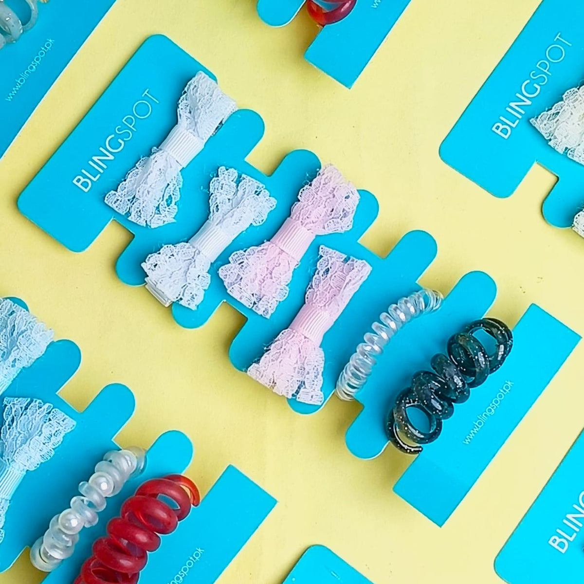 Pastel Bow Clips &amp; Hair Ties - Hair Accessories Style 32