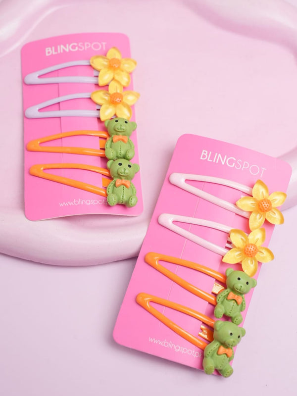 Snap Clips - Hair Clip Set Of 4 - Style 42