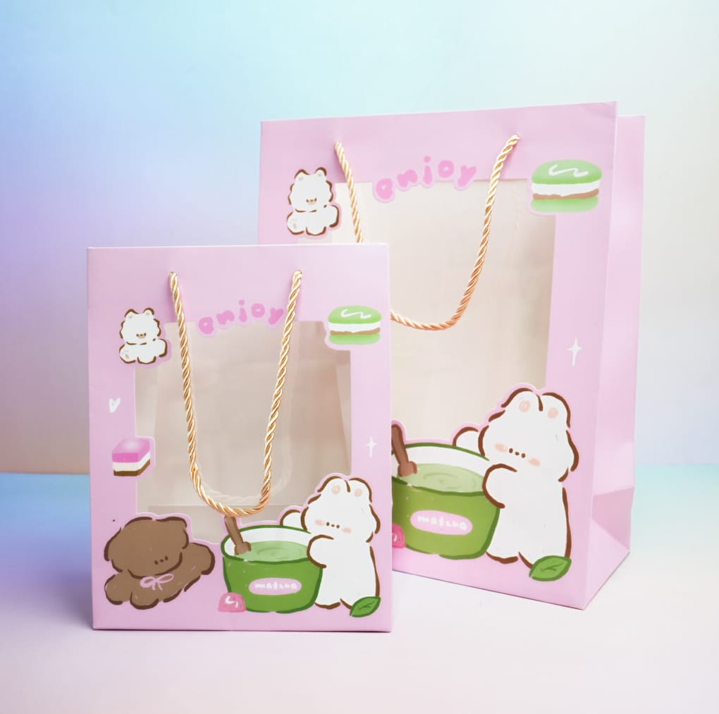Enjoy Kawai Rabbit &amp; Bear Pink - Gift Bag