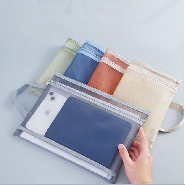 Morandi Color Double Zip A4 Large -  File Bag / Pouch
