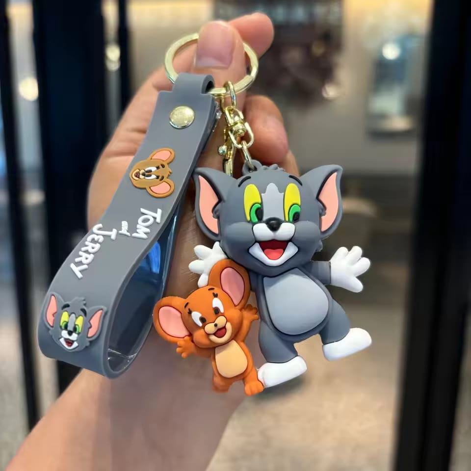 Tom &amp; Jerry  Gold - Key Ring Style 5