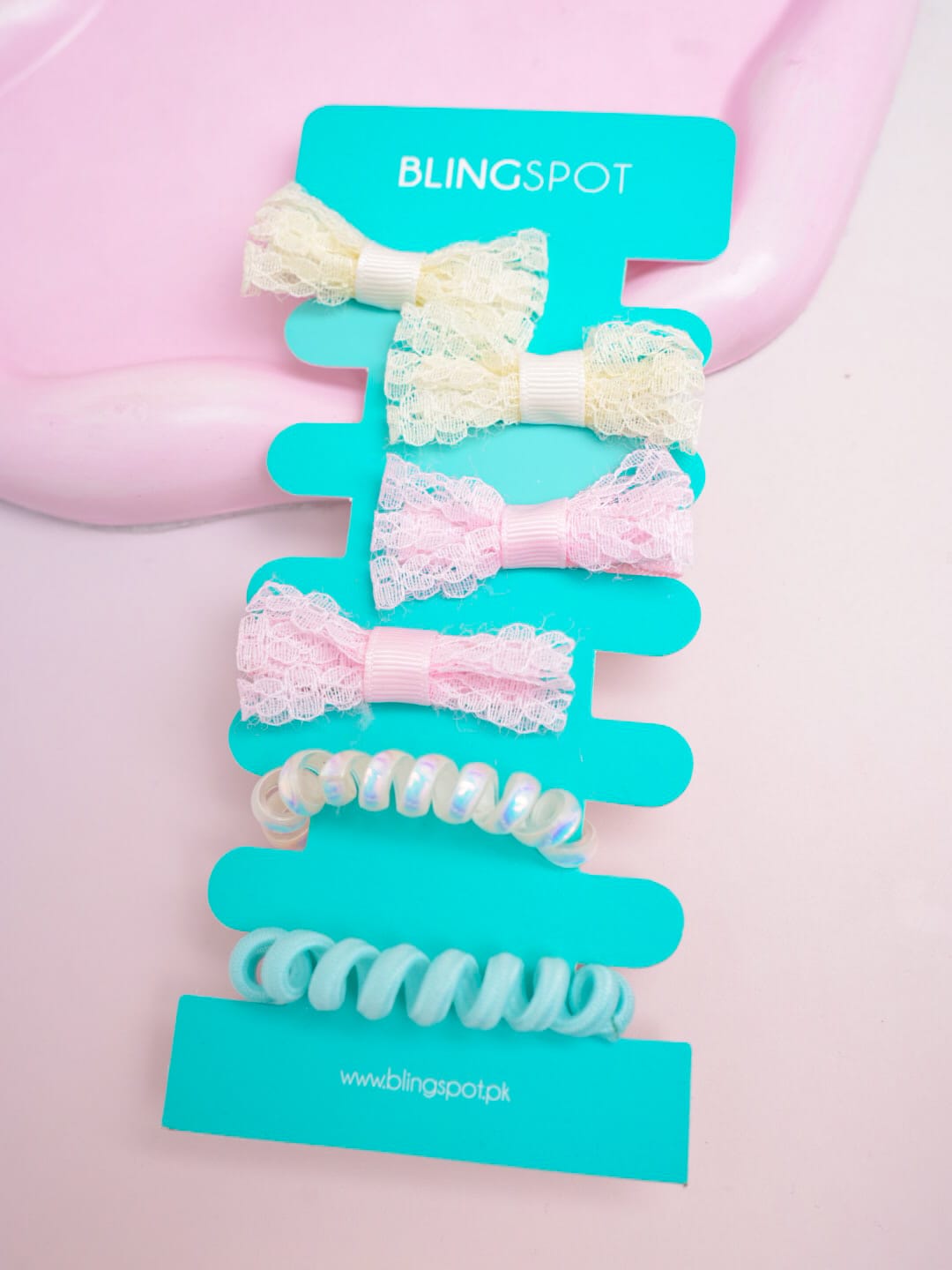 Pastel Bow Clips &amp; Hair Ties - Hair Accessories Style 1