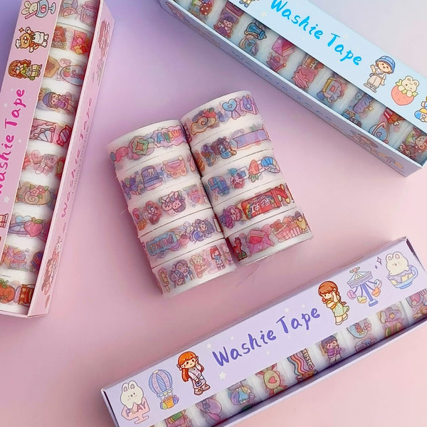 Kawai Girl Shiny- Washi Tape Set Of 10