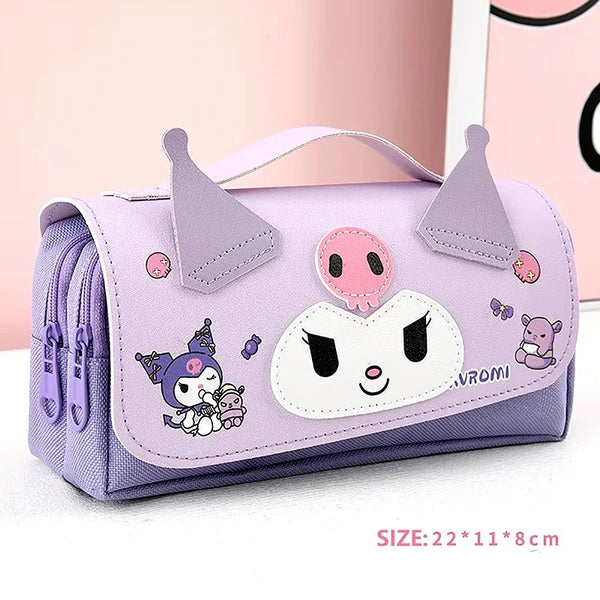 Kuromi Sanrio Characters Zipper Large Capacity - Pouch