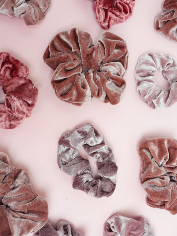 Shiny Velvet Series  Peachy Pink - Hair Scrunchie