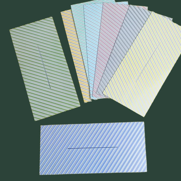 Candy Color Stripes Foiled - Envelope Set Of 6