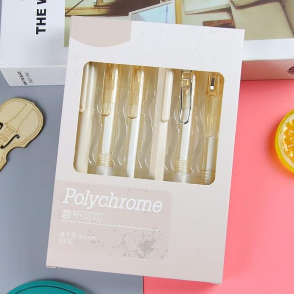 Polychrome Cream Color   - Press Gel Pen Set of 6
