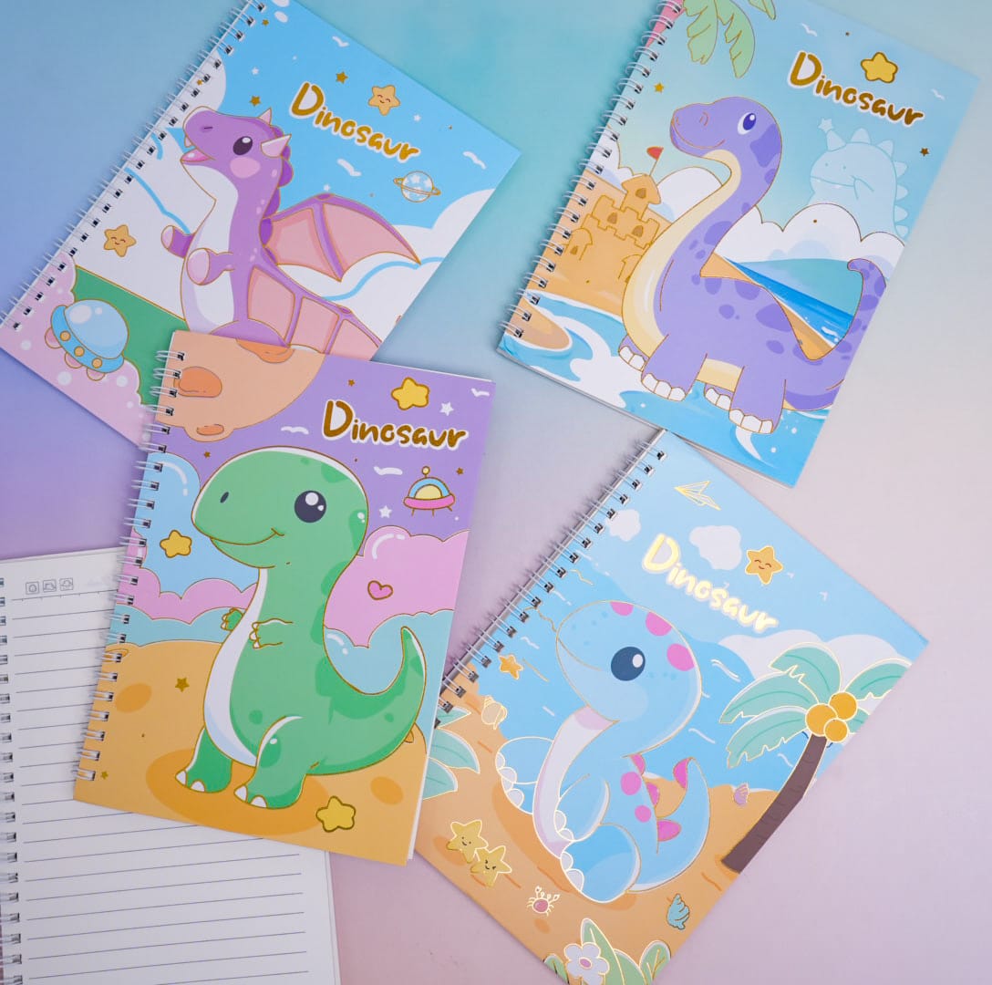 Dinosaur Land Spiral Notebook / Journal ( 38 Lined Pages )